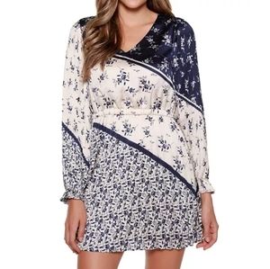 Pleated V-Neck Dress